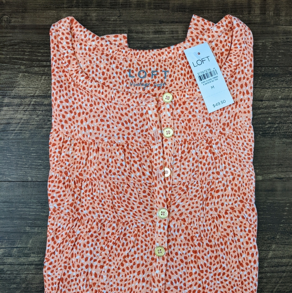 NWT Loft Ruffle Henley Top - Picture 3 of 6
